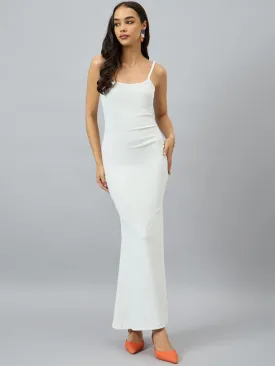 Ivory Elegance Sleeveless Maxi Dress