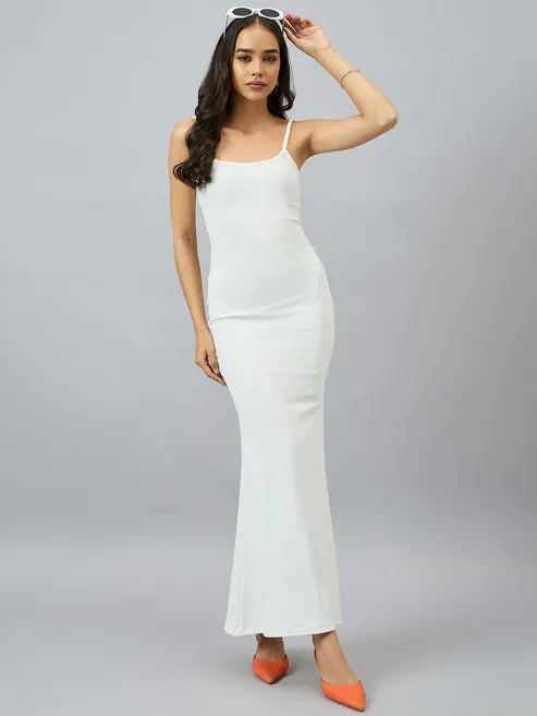 Ivory Elegance Sleeveless Maxi Dress