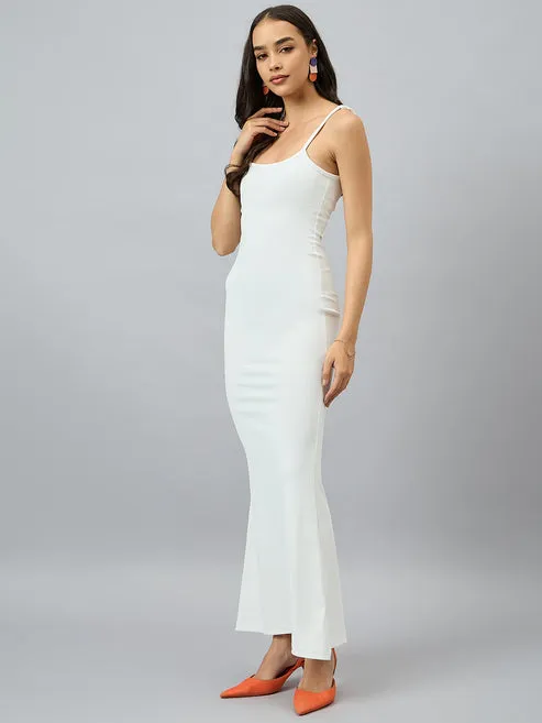 Ivory Elegance Sleeveless Maxi Dress