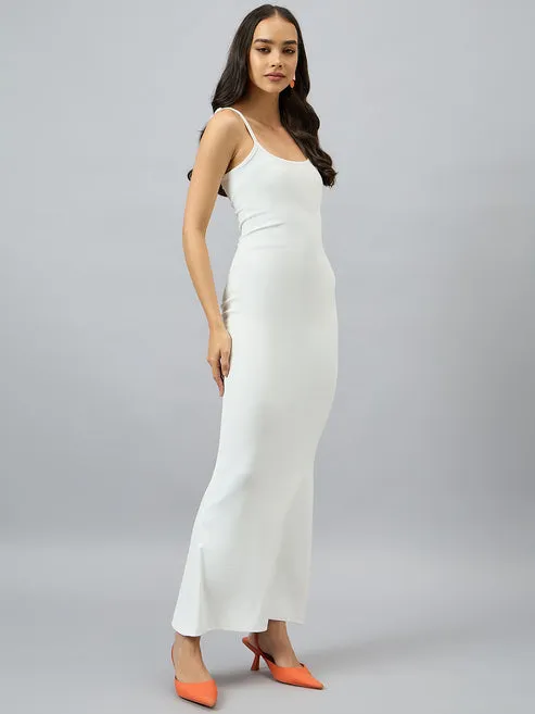 Ivory Elegance Sleeveless Maxi Dress
