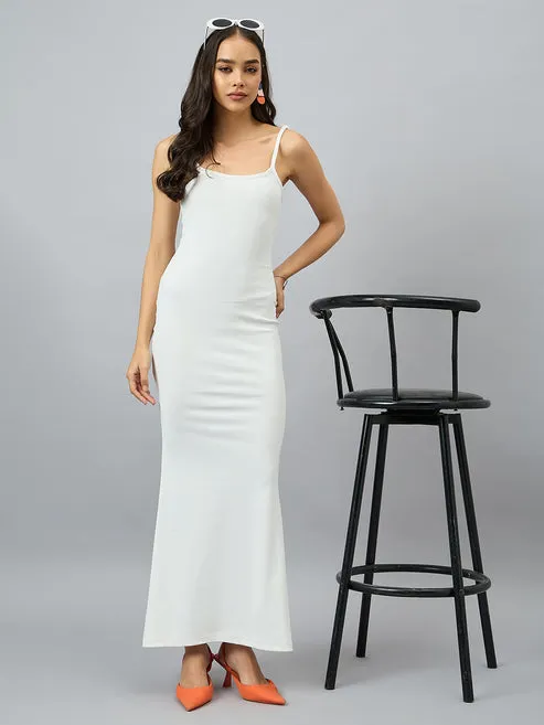 Ivory Elegance Sleeveless Maxi Dress