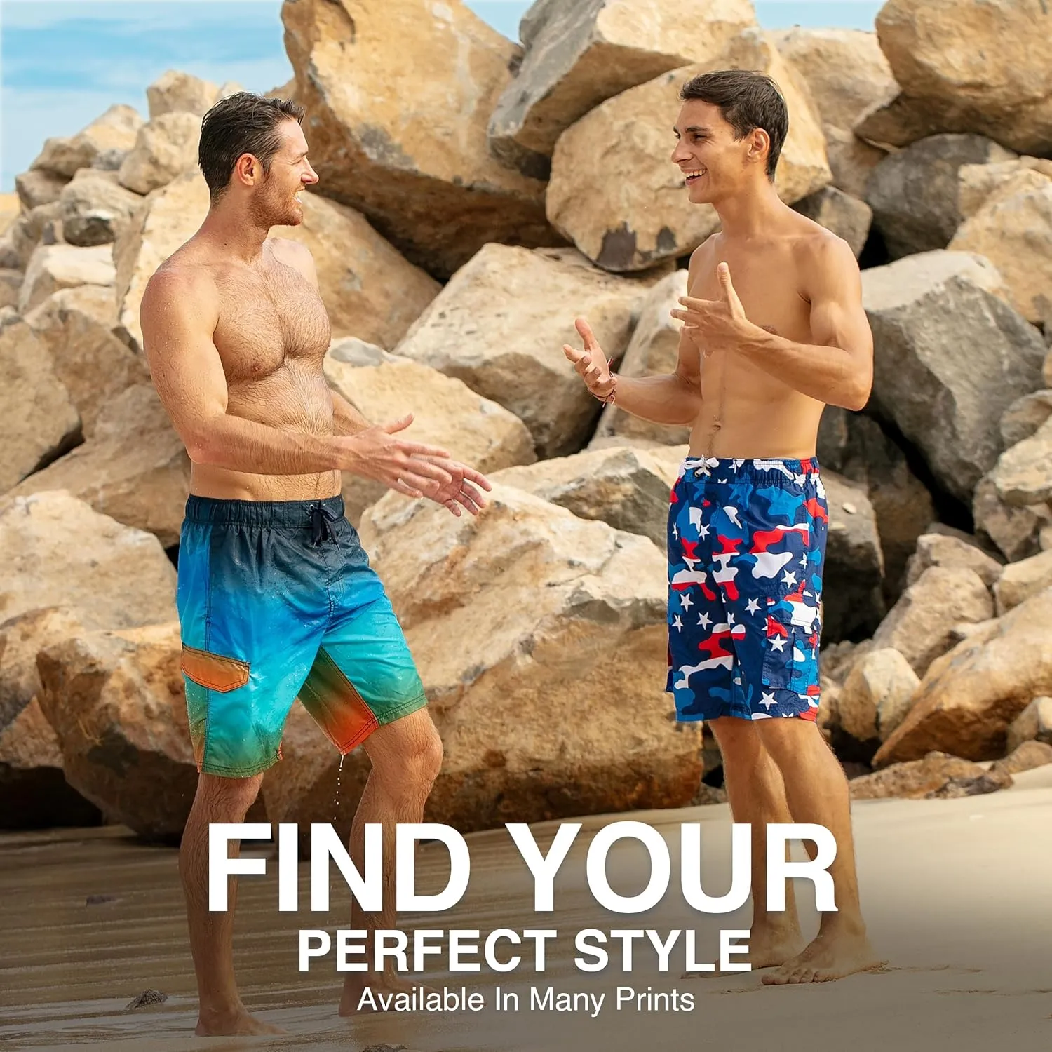 Kanu Surf Bellaire Men's Swim Trunks Quick-Dry Swim Shorts Men, 9" Inseam (Regular & Extended Sizes)