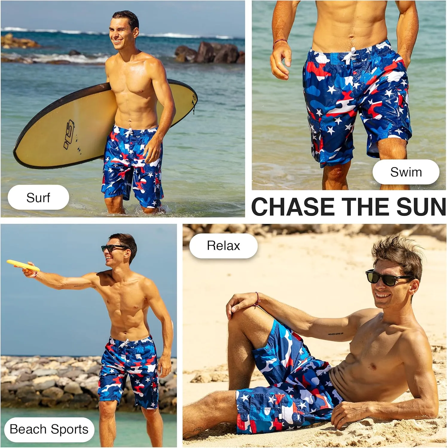 Kanu Surf Bellaire Men's Swim Trunks Quick-Dry Swim Shorts Men, 9" Inseam (Regular & Extended Sizes)