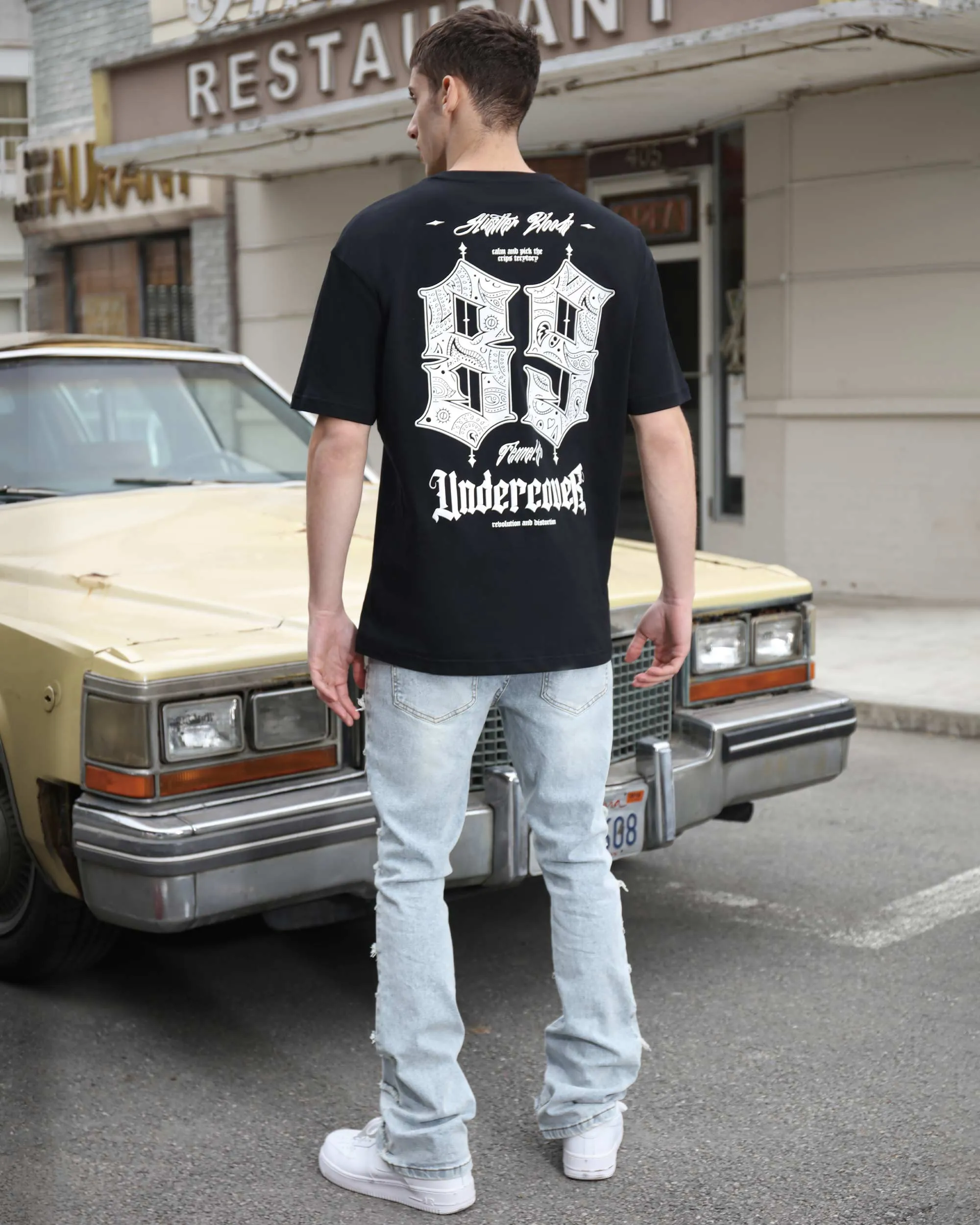 Light Wash Blue Layered and Ripped Stacked Jeans-Mexico Local Delivery