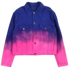 LOUIS VUITTON Denim Jacket HMA83W Outer: 100% cotton, Lining: 100% cotton, Leather part: Cowhide Blue pink Amen Break Cropped Gradient Denim Jacket Amen Break Gradient Denim Cropped Jacket mens 52 Used