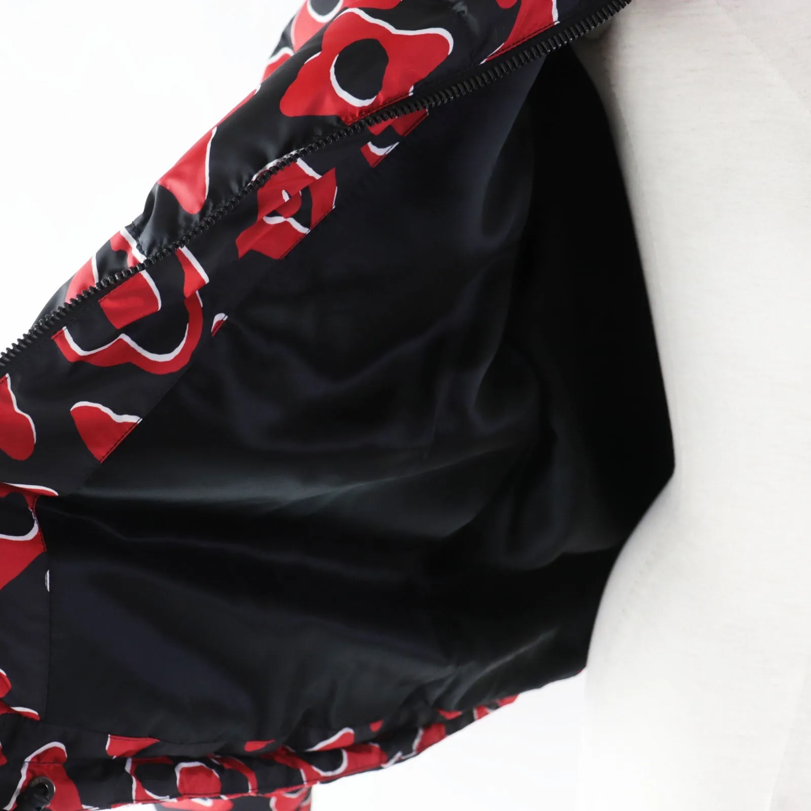 LOUIS VUITTON Down jacket polyester Red black Tufted monogram 38