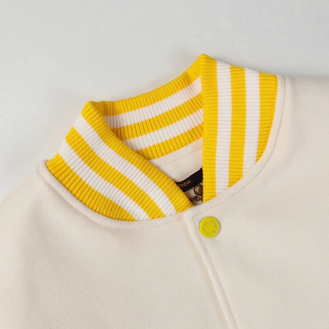 Louis Vuitton Monogram Playground Blouson White Yellow Varsity Jacket