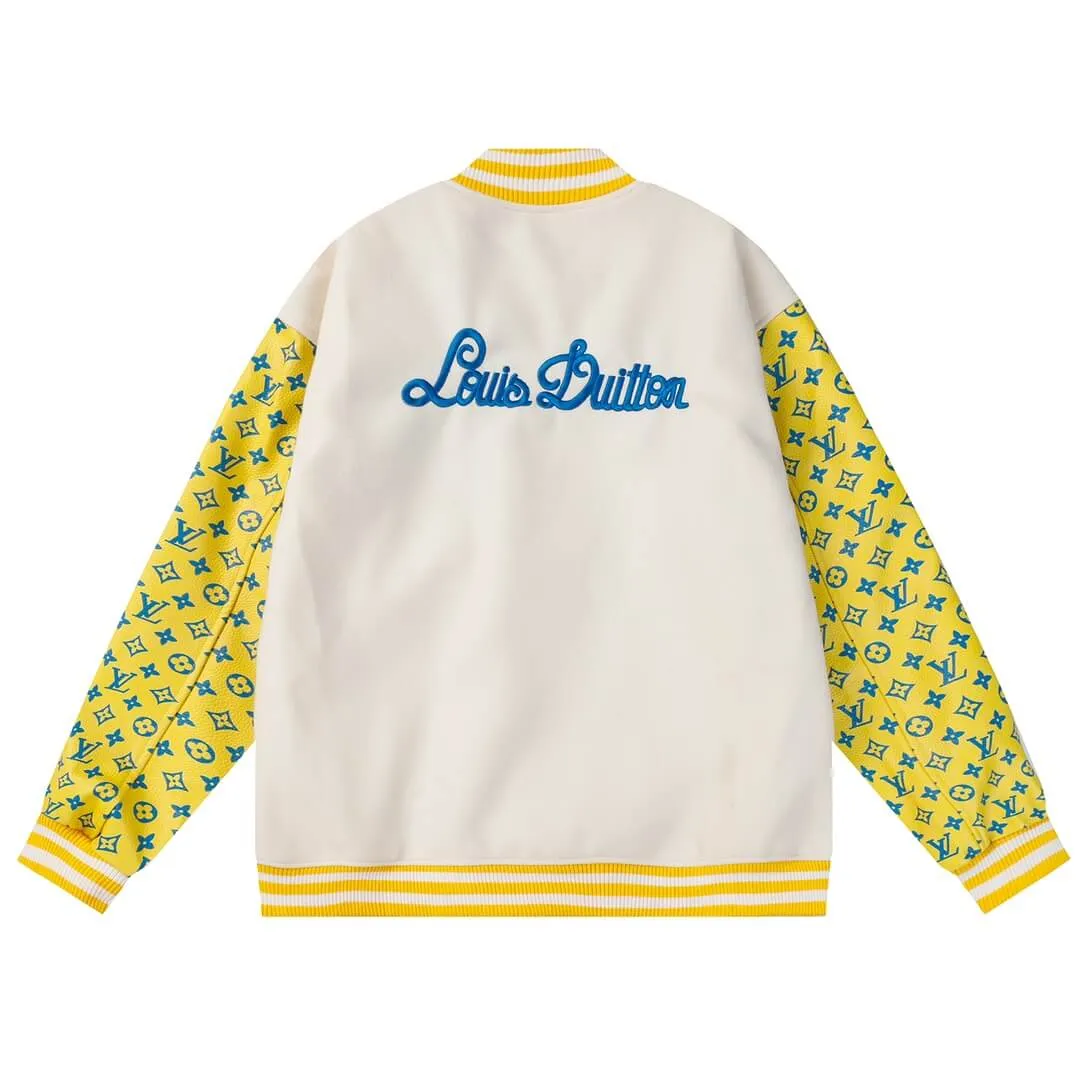 Louis Vuitton Monogram Playground Blouson White Yellow Varsity Jacket