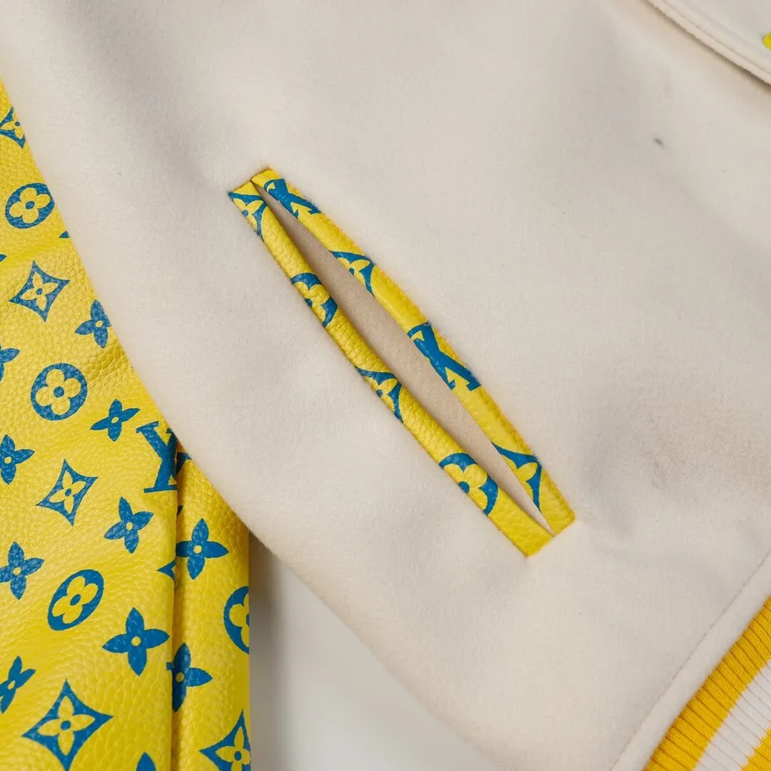 Louis Vuitton Monogram Playground Blouson White Yellow Varsity Jacket
