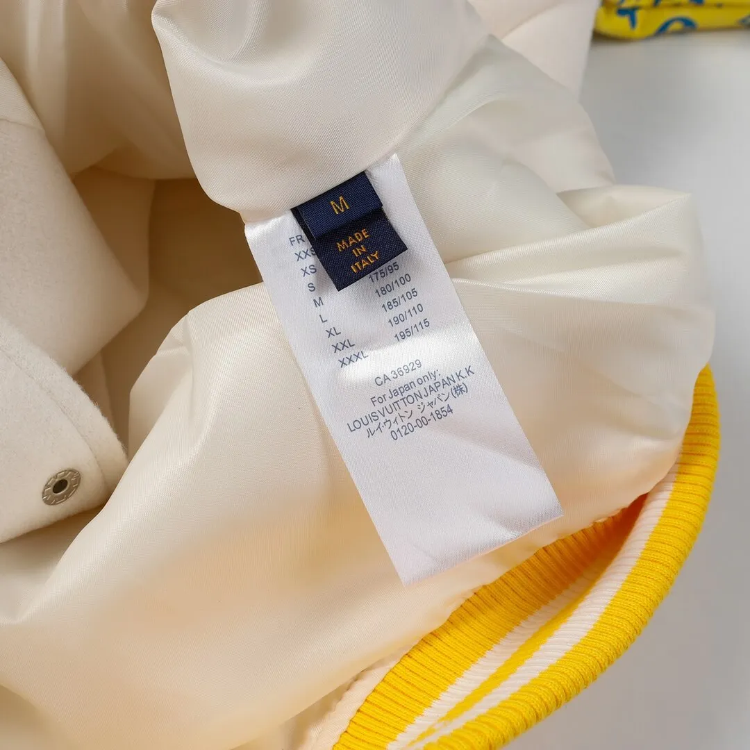 Louis Vuitton Monogram Playground Blouson White Yellow Varsity Jacket