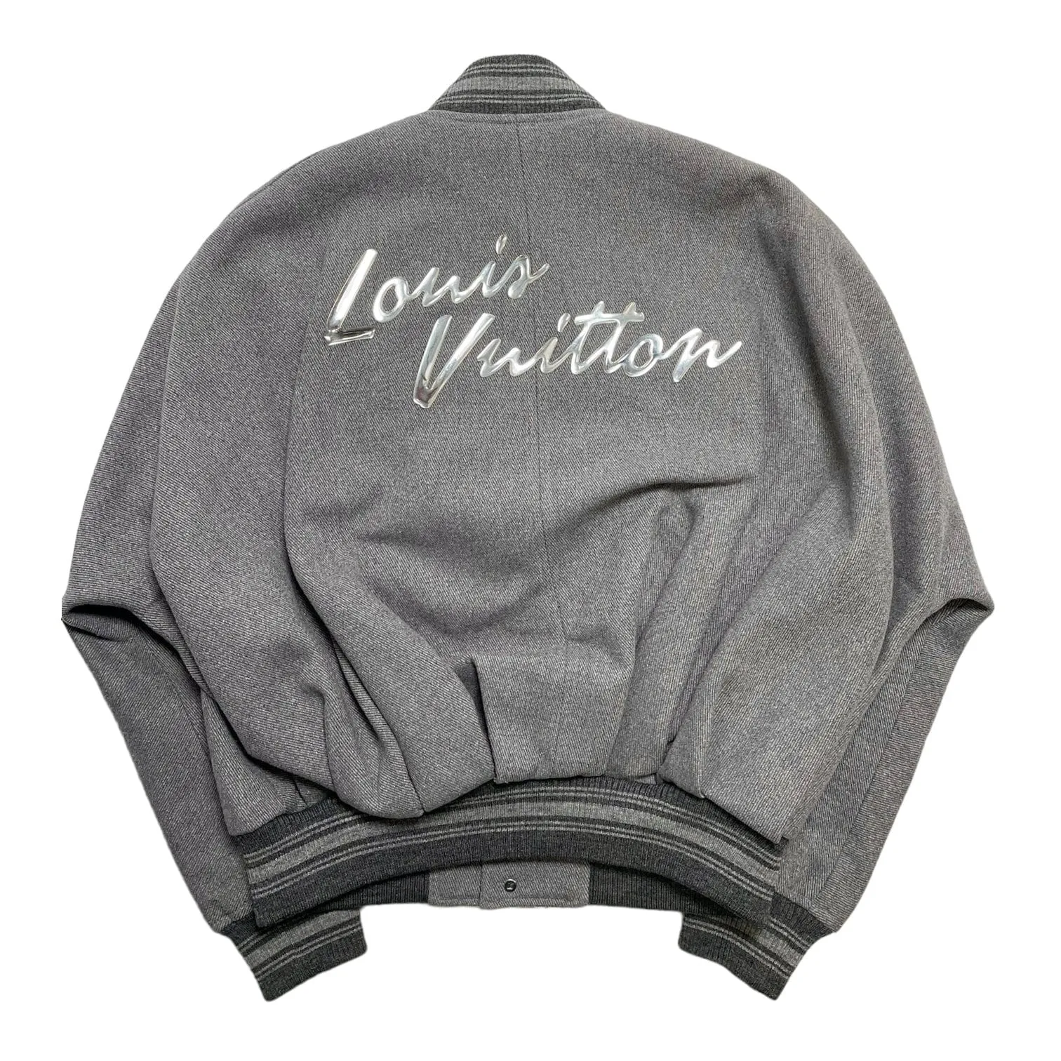 Louis Vuitton Padded Varsity Blouson Jacket Grey Pre-Owned