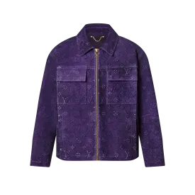 Louis Vuitton 'Purple Suede' Embossed Workwear Jacket
