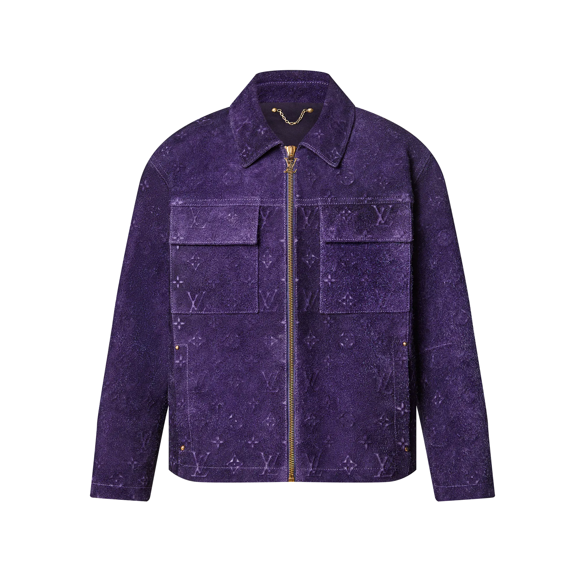 Louis Vuitton 'Purple Suede' Embossed Workwear Jacket