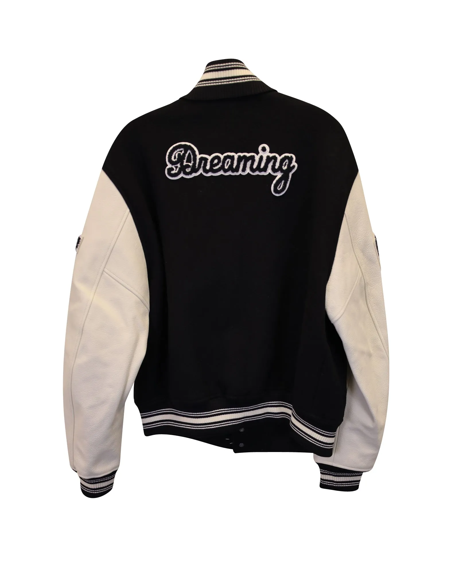 Louis Vuitton Varsity Jacket in Black and White Cotton and Leather
