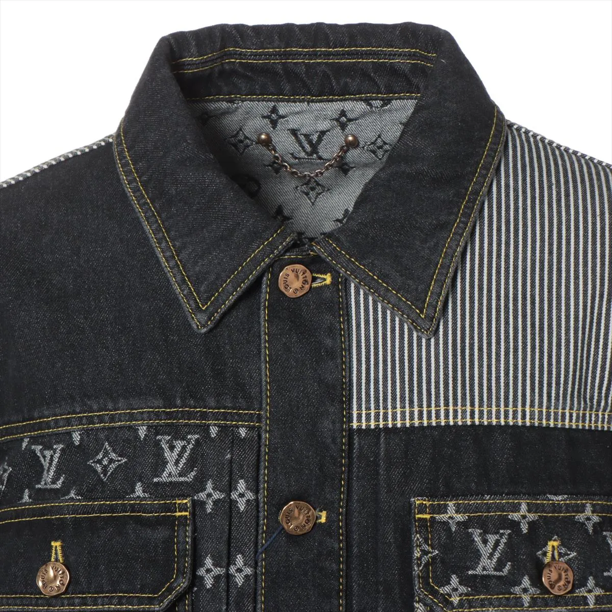 Louis Vuitton x NIGO 22SS Cotton Denim Jacket 48 Mens Black RM221M Monogram tagged