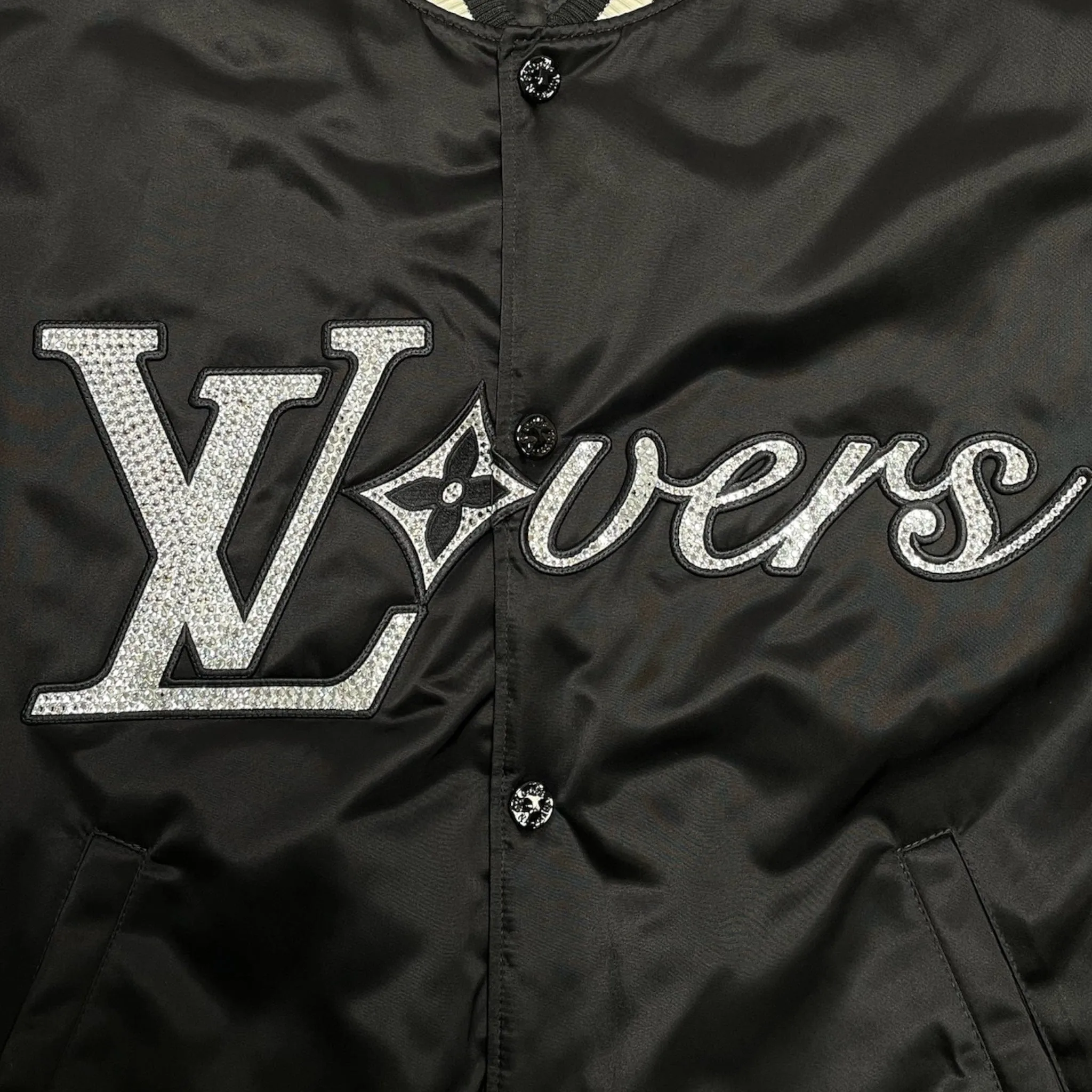 Louis Vuitton x Pharrell Williams Embroidered Nylon Baseball Jacket Black