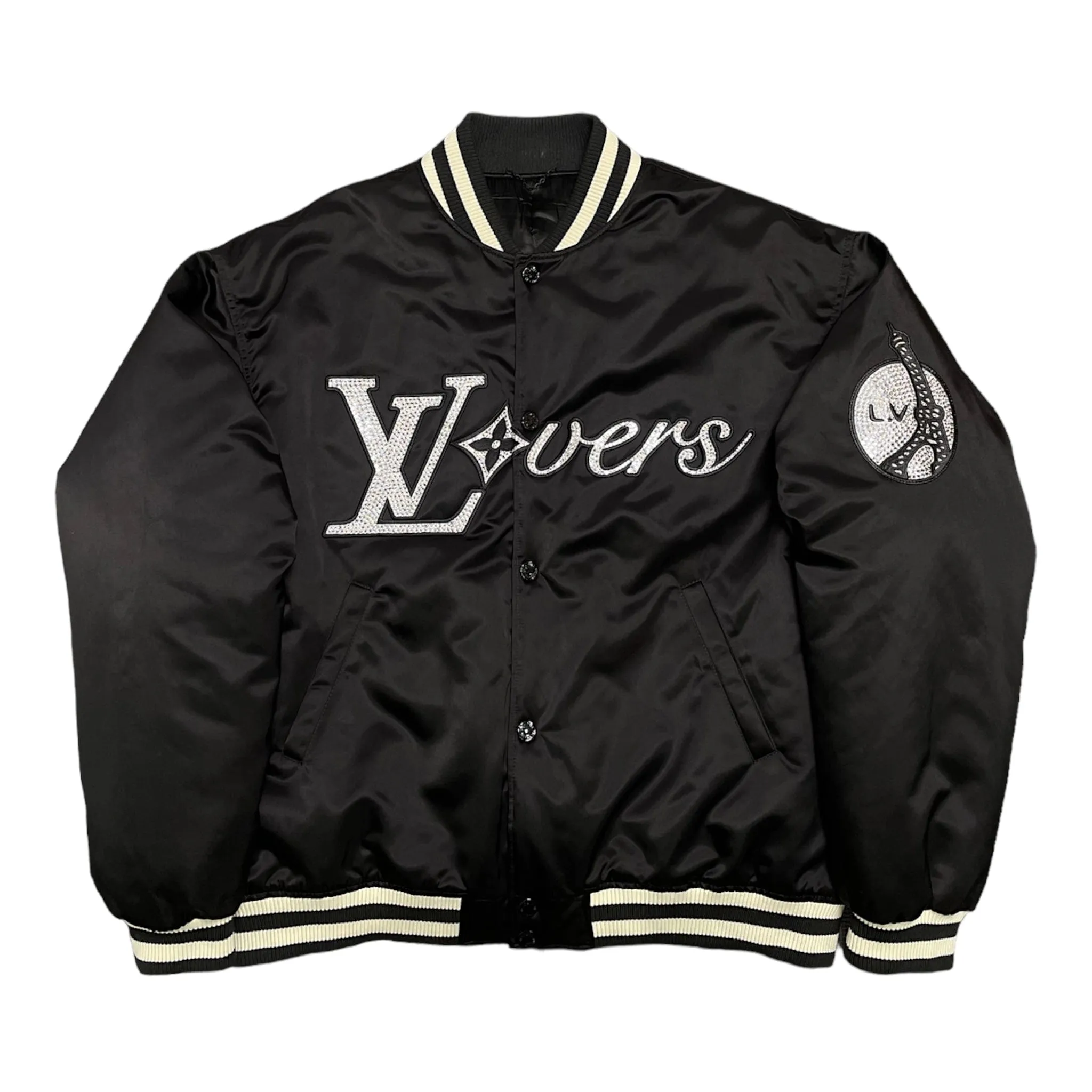 Louis Vuitton x Pharrell Williams Embroidered Nylon Baseball Jacket Black