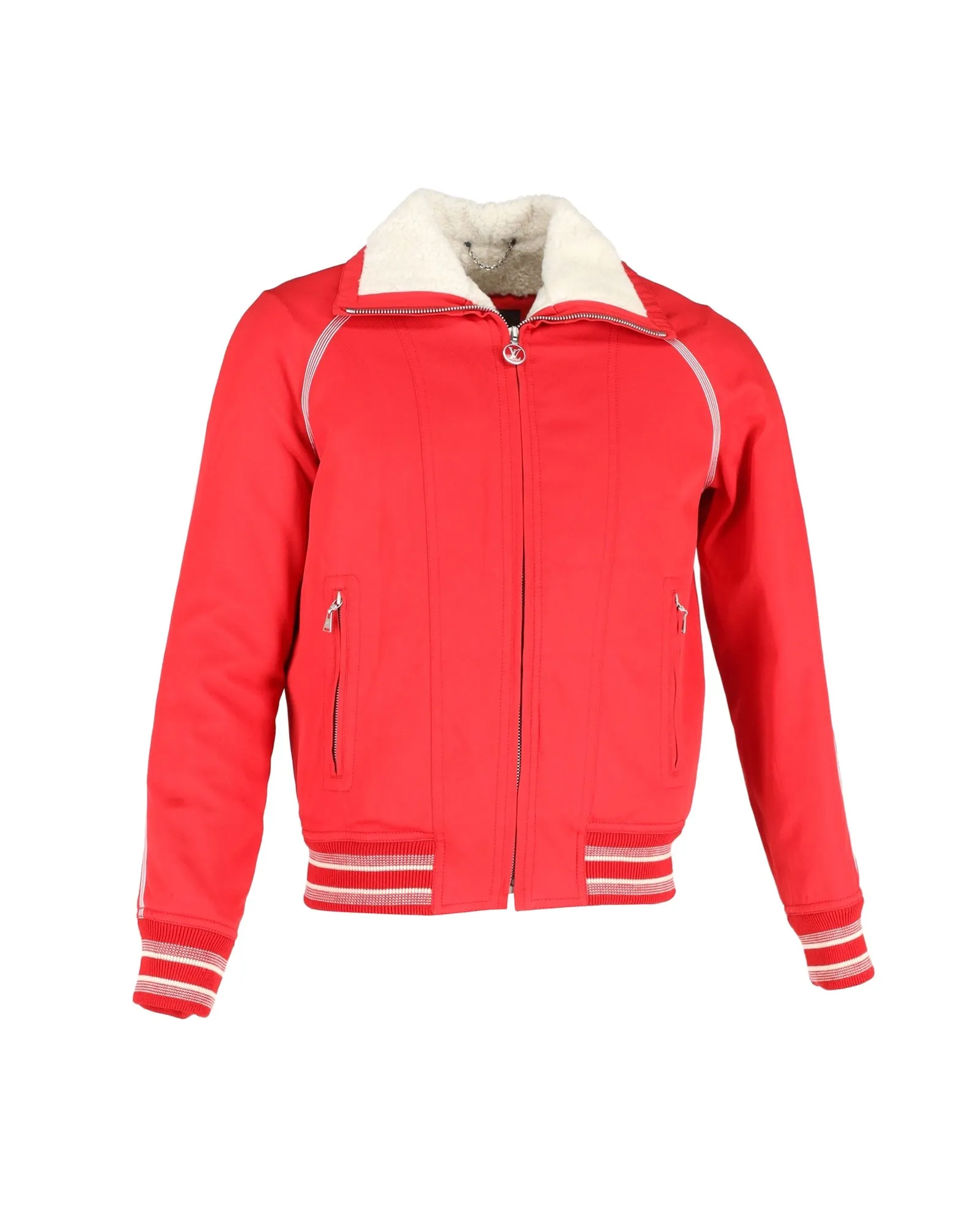 Louis Vuitton Zipped Jacket in Red Cotton