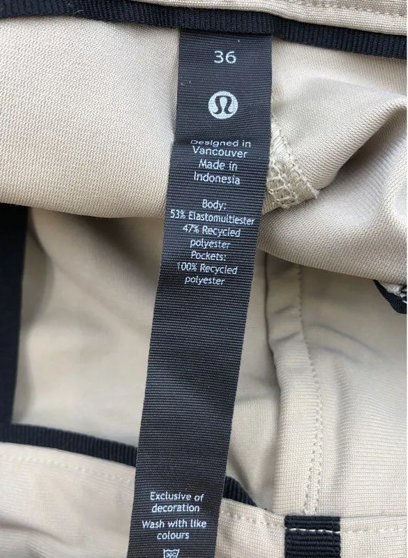 Lululemon Men's Khaki Straight Leg Trouser Pants - Size 36