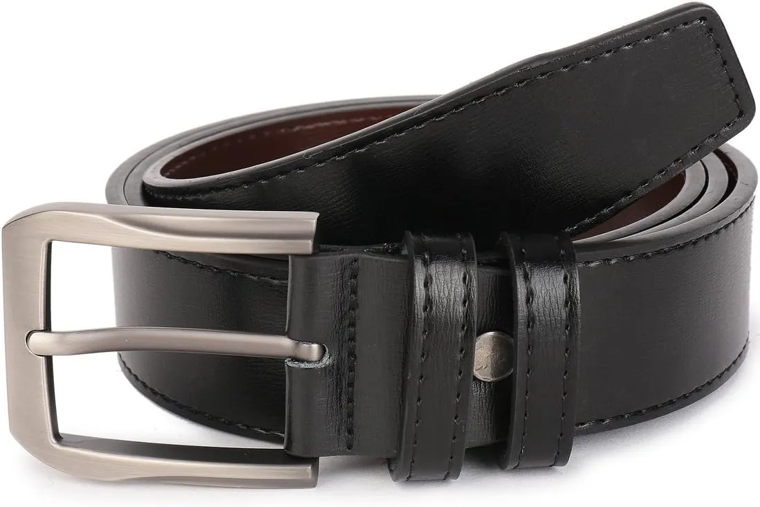 Men??s Casual Leather Jeans Belts 1 1/2?? Wide 4MM Thick Alloy Prong Buckle Work Dress Belt for Men