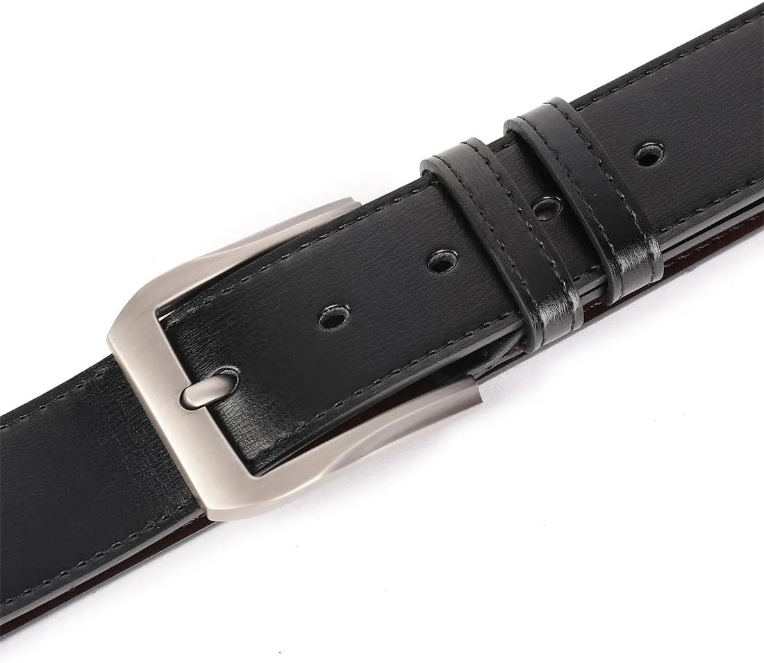 Men??s Casual Leather Jeans Belts 1 1/2?? Wide 4MM Thick Alloy Prong Buckle Work Dress Belt for Men