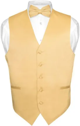 Men's Dress Vest & BowTie Solid PINK Color Bow Tie Set for Suit or Tuxedo