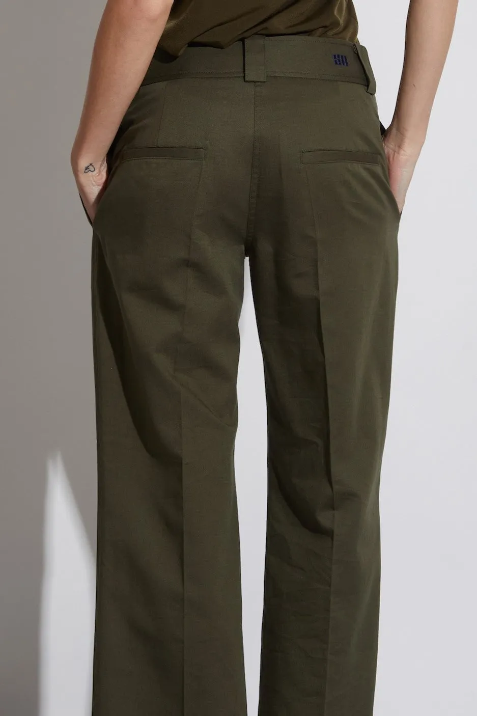Nessa Mid-Rise Straight Leg Pant, Olive