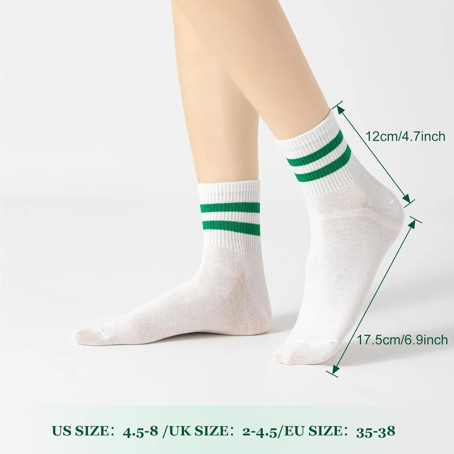 Novelty Socks For Women - Striped Retro Mini Crew Sporty Calf Casual Cotton Ankle Socks
