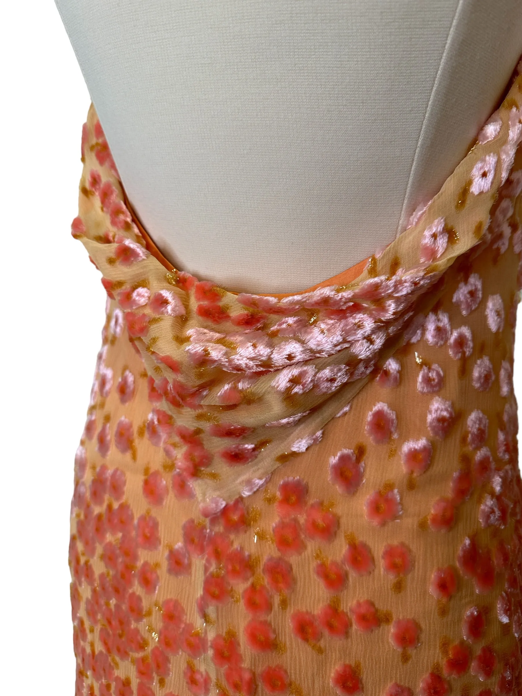 Orange & Pink Print Dress - S