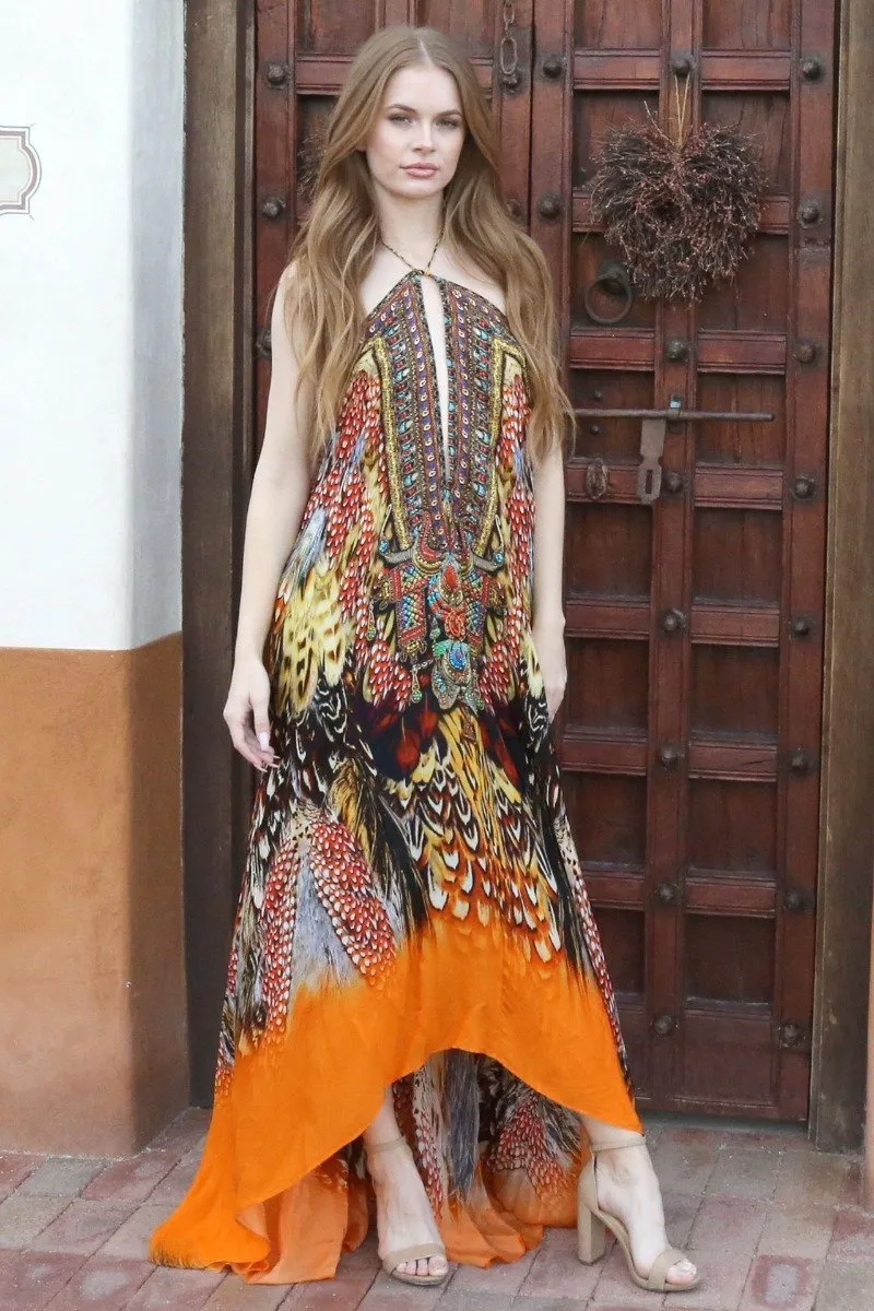 Orange Infinity Maxi Dress
