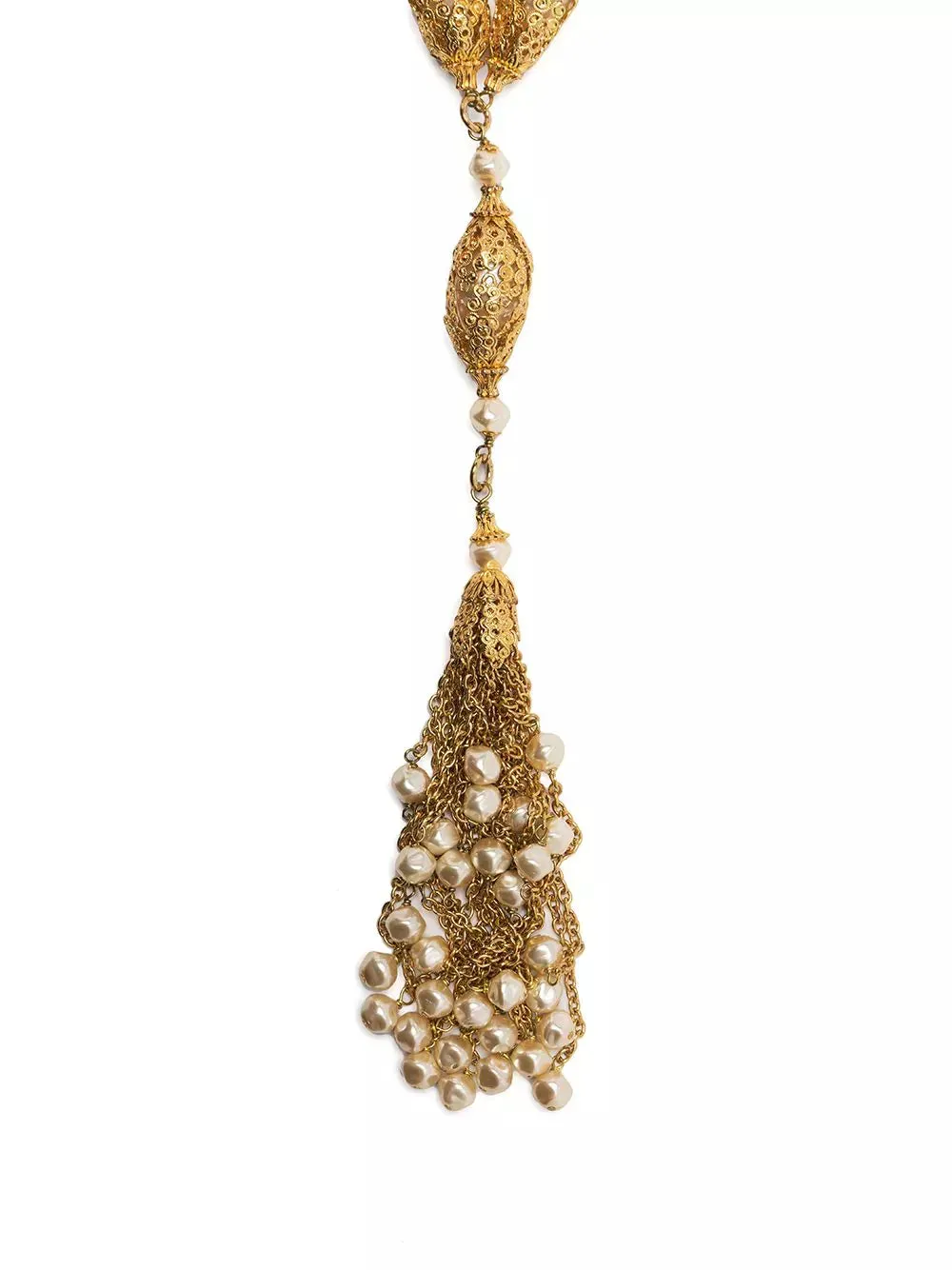 Pearl-Embellished Multi-Chain Necklace