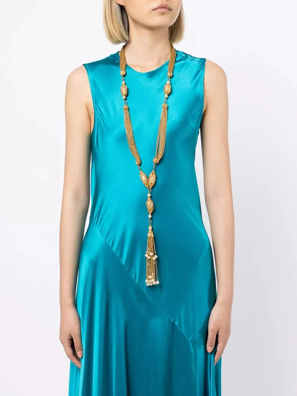 Pearl-Embellished Multi-Chain Necklace