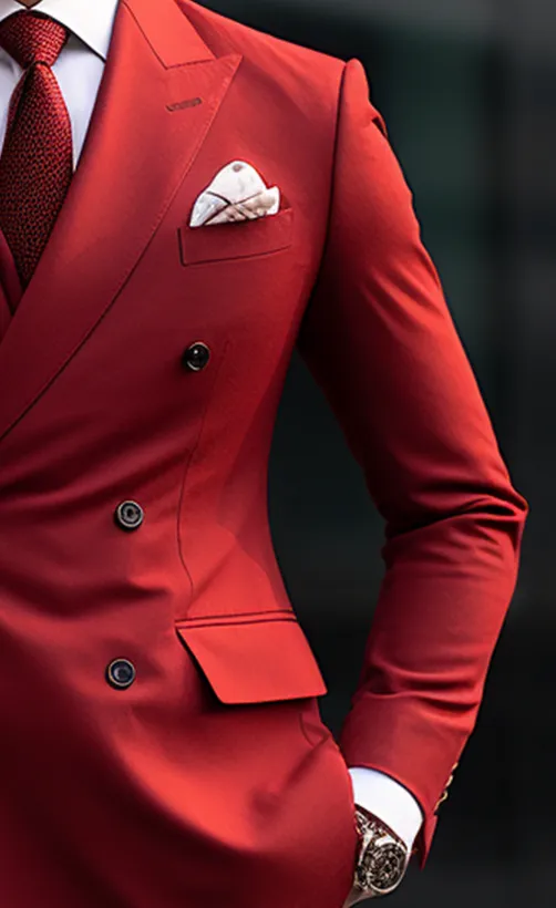 Premium Quality Red Double Breasted Suit for Men