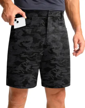 Pudolla Men's Casual Golf Shorts 7" Lightweight Stretch Flat Front Work Dress Shorts for Men with Pockets