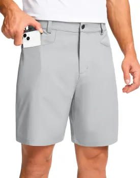 Pudolla Men's Casual Golf Shorts 7" Lightweight Stretch Flat Front Work Dress Shorts for Men with Pockets