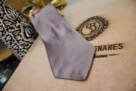 Pure Banarasi Satin Silk Neck Tie in Plain Silver