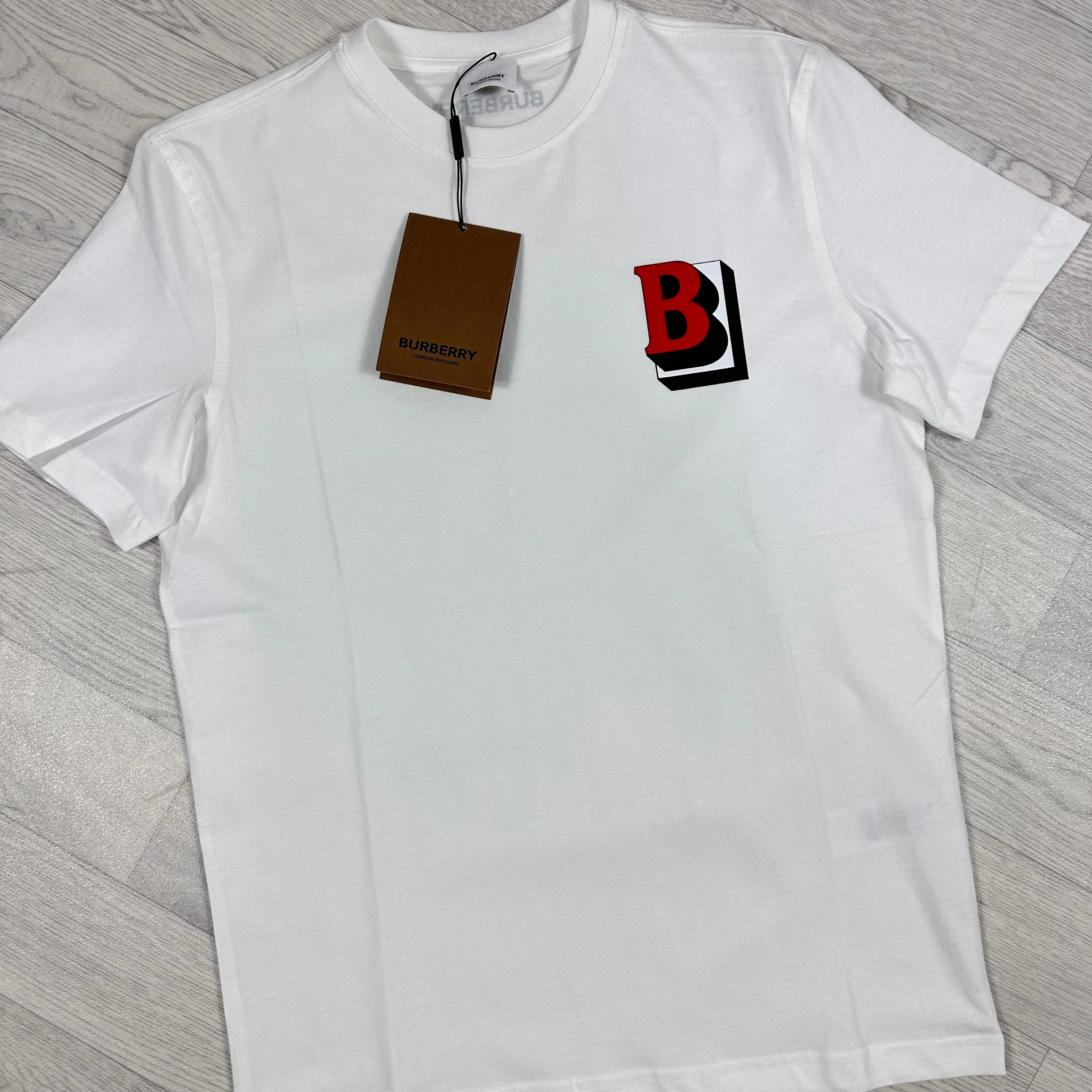 "B" Chest Logo White