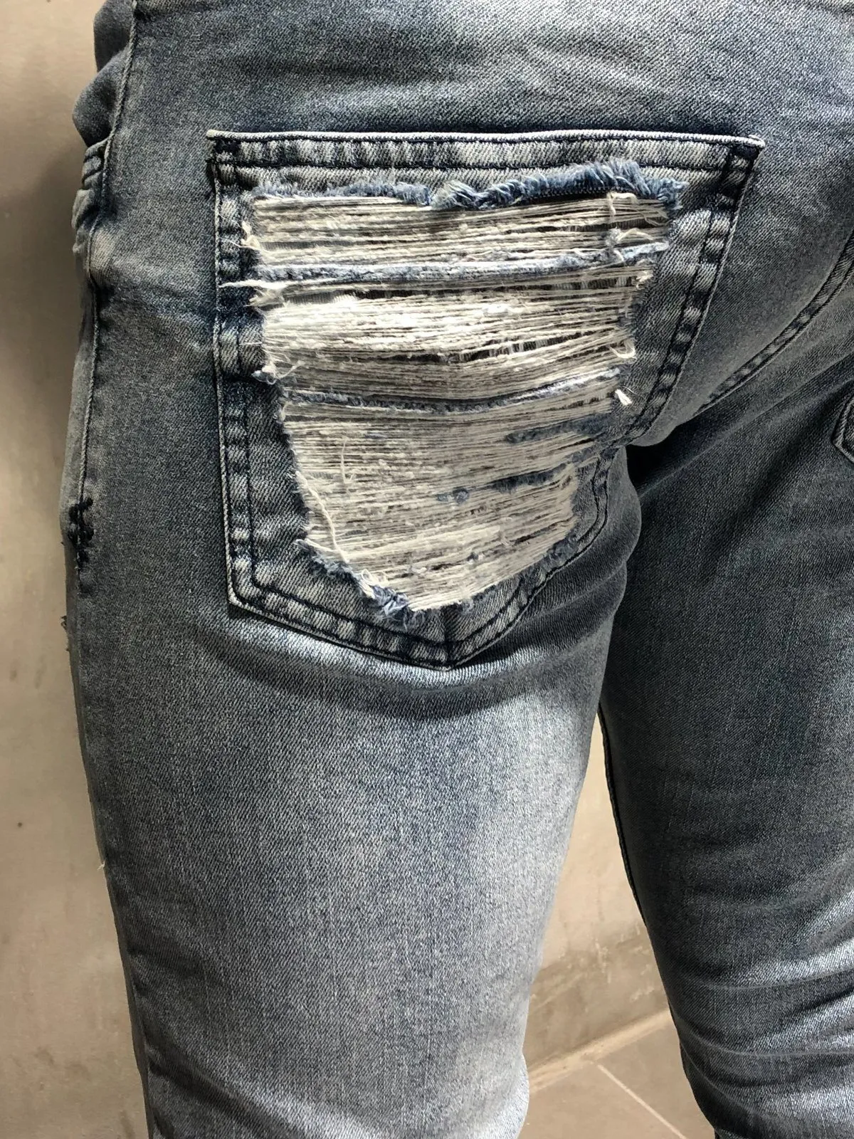 Ripped&Repaired Jeans Random Patches