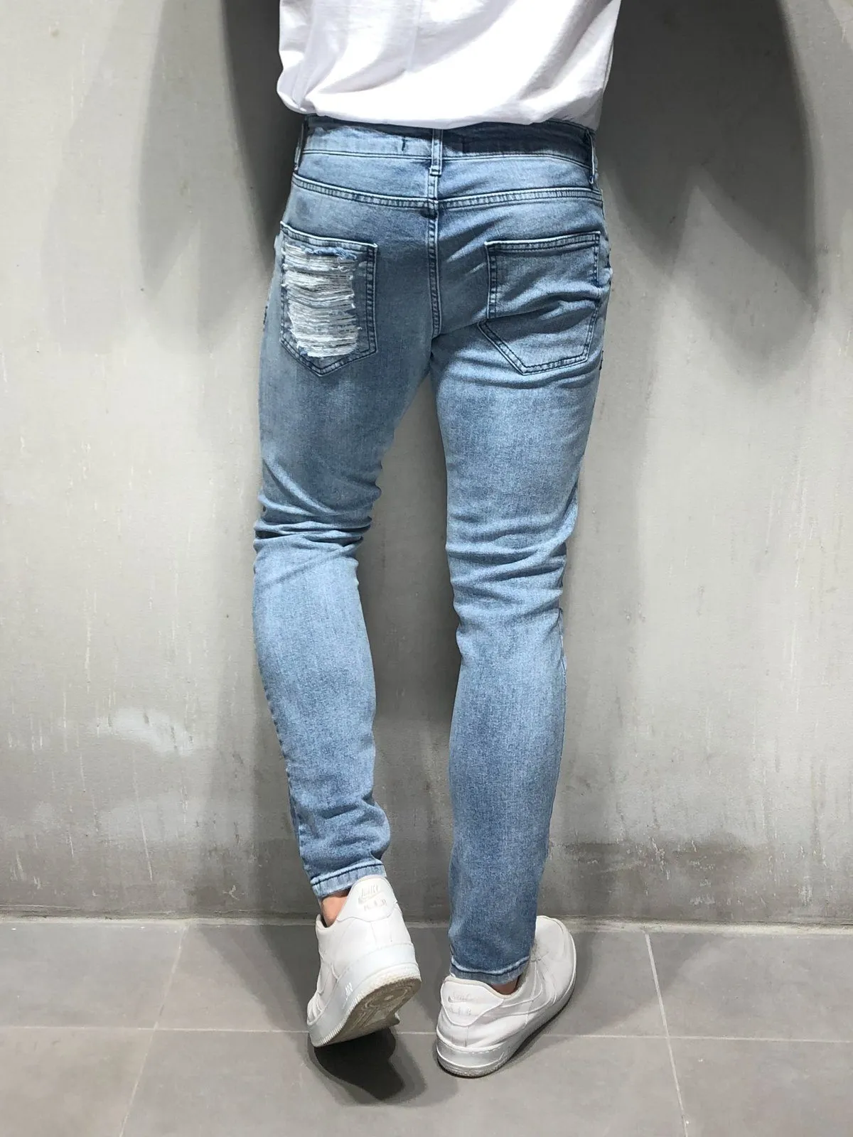 Ripped&Repaired Jeans Random Patches