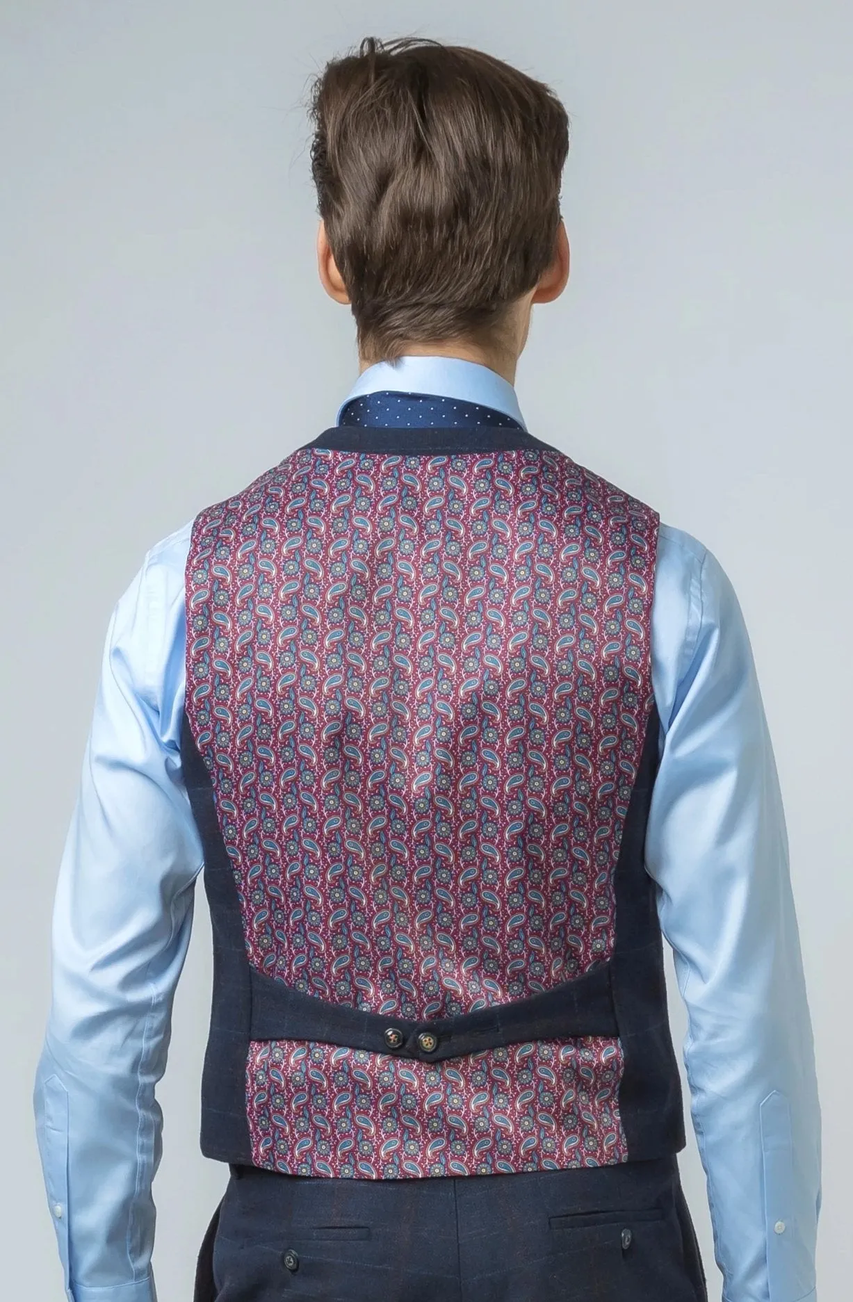 Ryan Navy Blue Tweed Check 3 Piece Suit | Wedding Wear | Office Suit | Check Suit