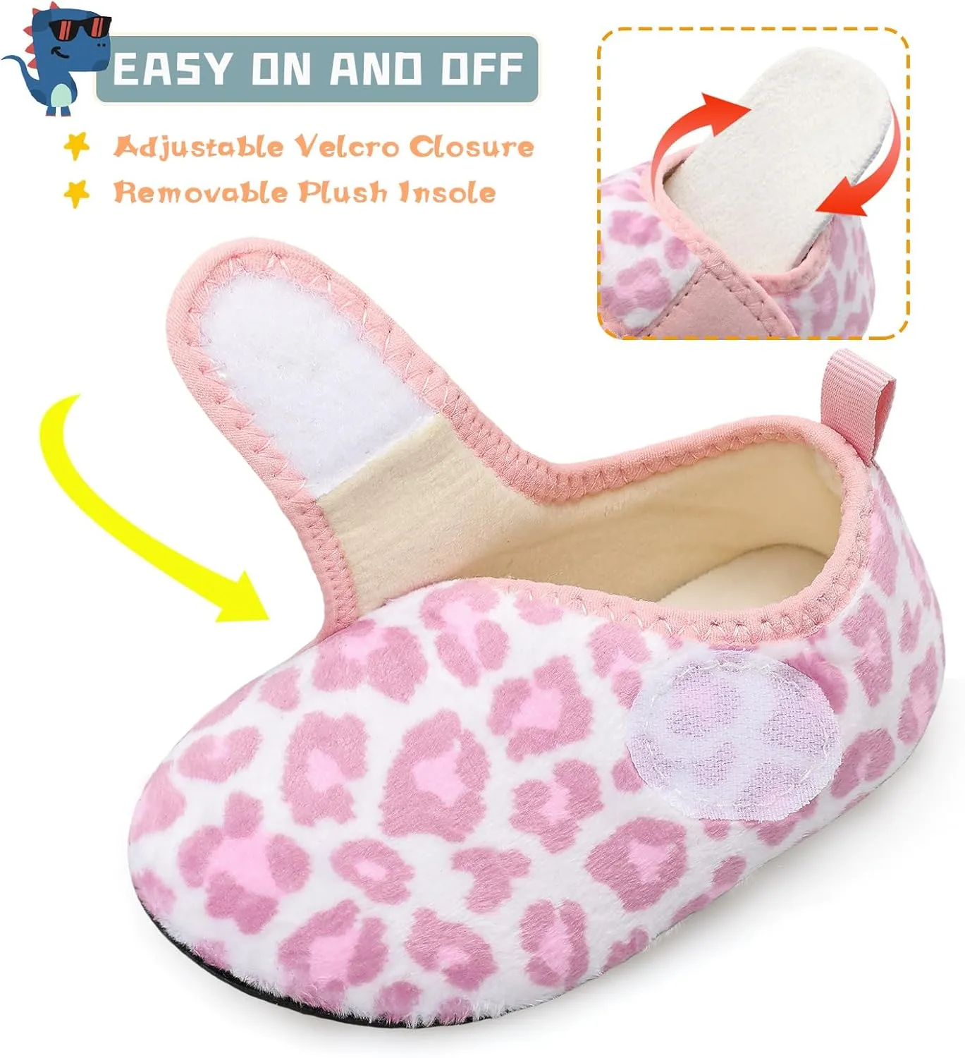 Scurtain Toddler Warm Winter House Slippers Baby Boys Girls Indoor Home Slippers Cozy Lightweight Non-Slip Shoes For Infant Kids Plush Linned