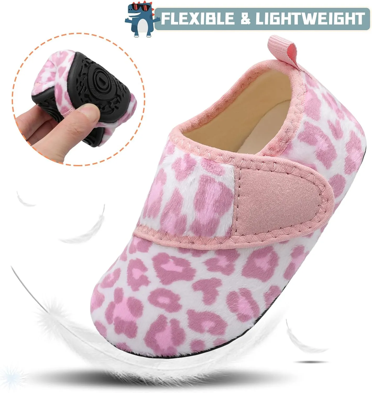 Scurtain Toddler Warm Winter House Slippers Baby Boys Girls Indoor Home Slippers Cozy Lightweight Non-Slip Shoes For Infant Kids Plush Linned