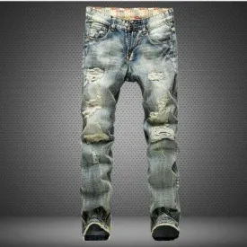 shredded nostalgic worn and washed Jeans