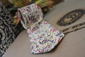 Sophisticated White Banarasi Pure Raw Silk Neck Tie - Limited Edition