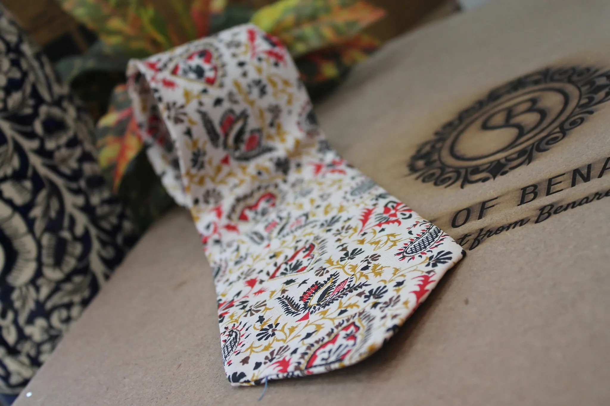 Sophisticated White Banarasi Pure Raw Silk Neck Tie - Limited Edition