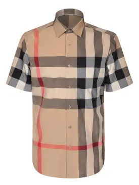 Summerton check motif beige shirt