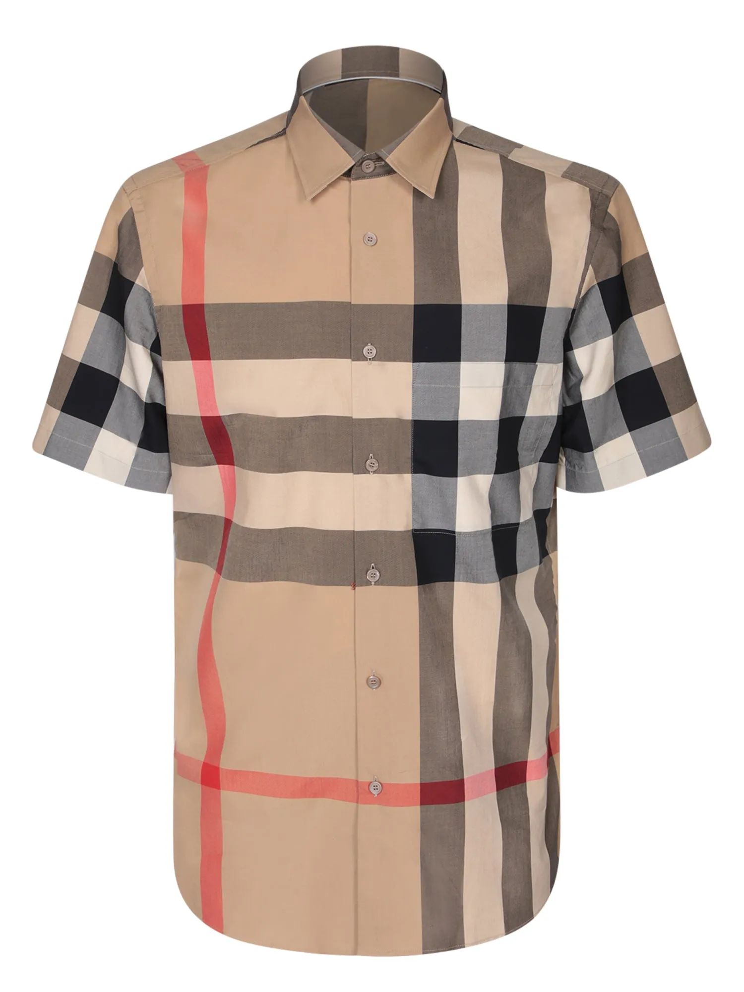Summerton check motif beige shirt
