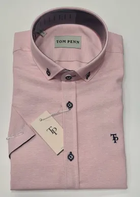 Tom Penn Short Sleeve Oxford Shirt 828 - Pink