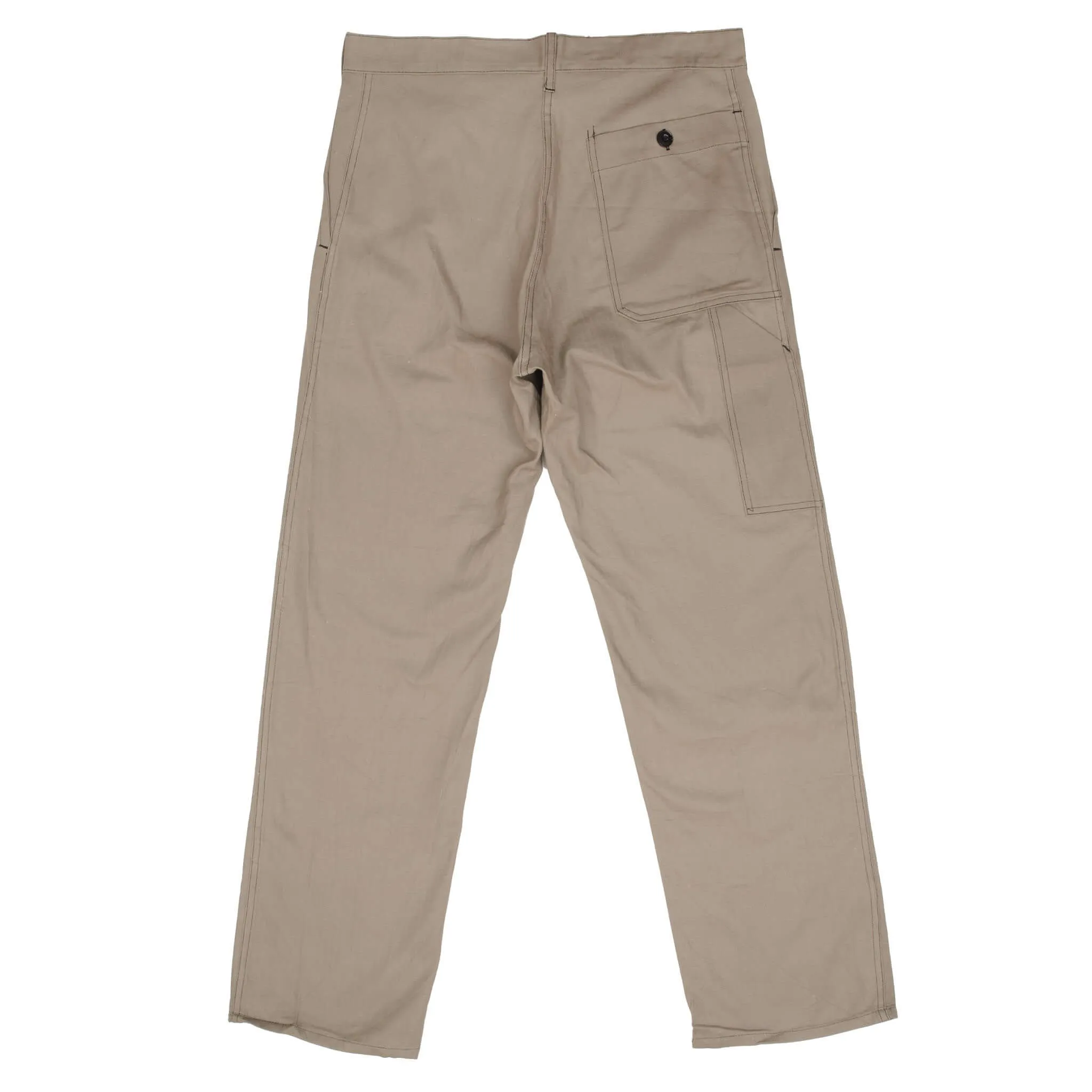 VINTAGE FRENCH WORKWEAR KHAKI SANFOR TROUSERS PANTS 1960S SIZE 34X31