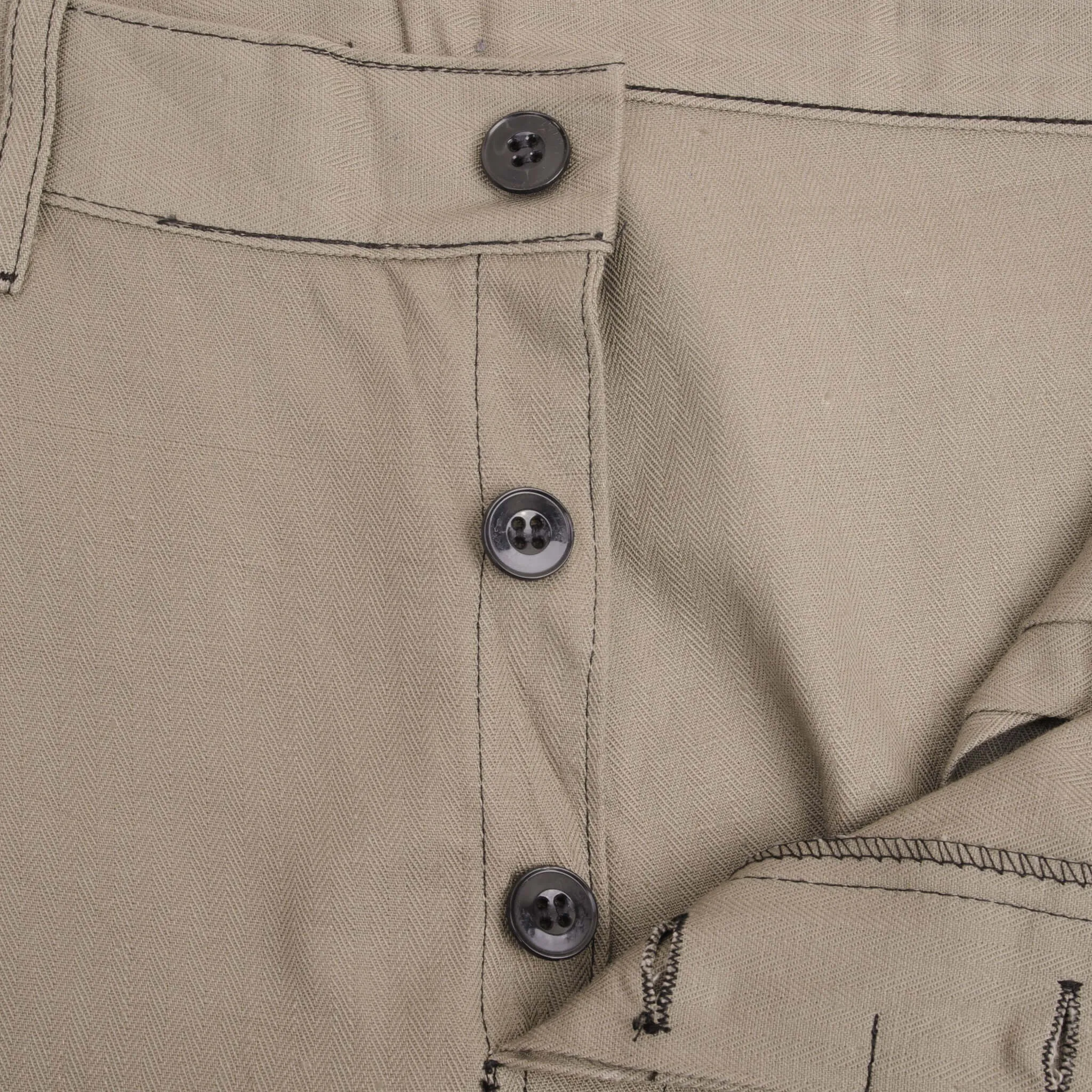VINTAGE FRENCH WORKWEAR KHAKI SANFOR TROUSERS PANTS 1960S SIZE 34X31
